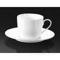 color glazed common white fine porcelain cups with saucers set